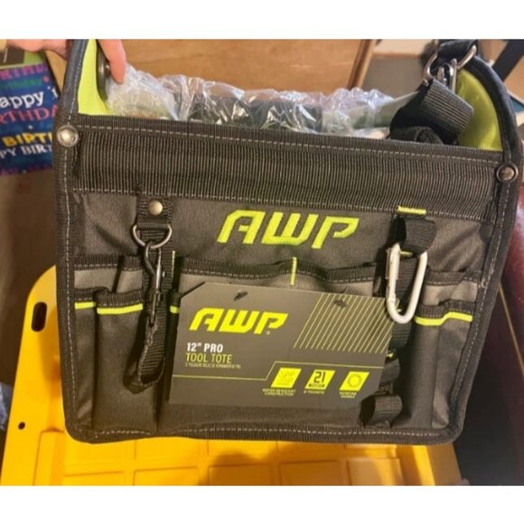 12 Inch Pro Tool Tote with Rotating Handle for Easy Tool Access Water-Resistant